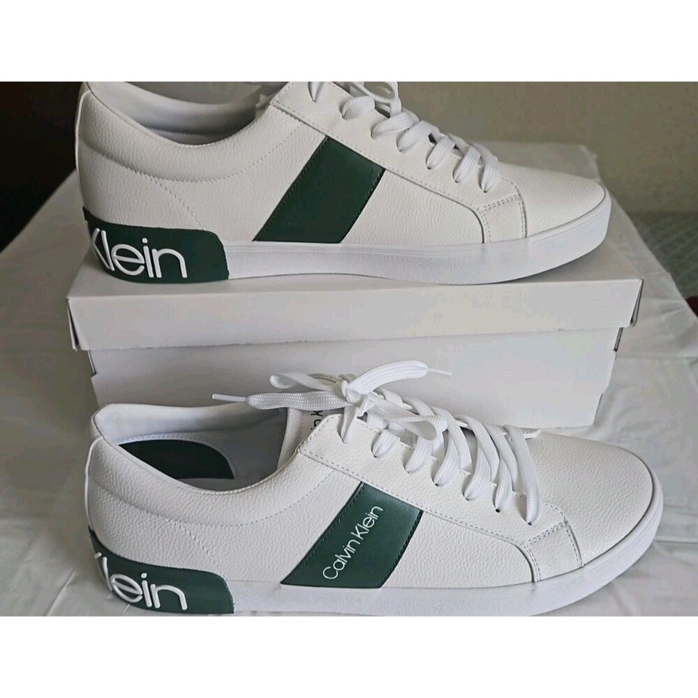 Calvin Klein Roydan Men’s White Green Casual Sneakers Size 13 New in Box